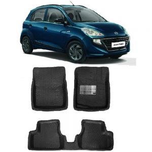 4.5D Car Floor Foot Tray Mats for Santro(2018) New  - Black